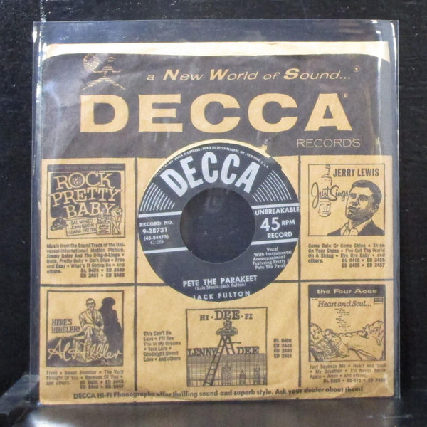 Jack Fulton - Pete The Parakeet 7" VG+ Vinyl 45 Decca 9-28731 USA - Shuga Records