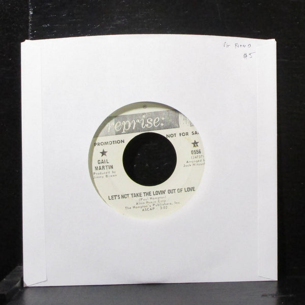 Gail Martin - Let's Not Take The Lovin' Out Of Love 7" VG Promo Vinyl 45 Reprise - Shuga Records