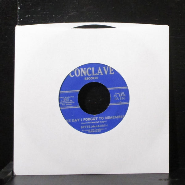 Bette McLaurin - The Masquerade Is Over 7" VG+ Vinyl 45 Conclave RR-334 USA - Shuga Records