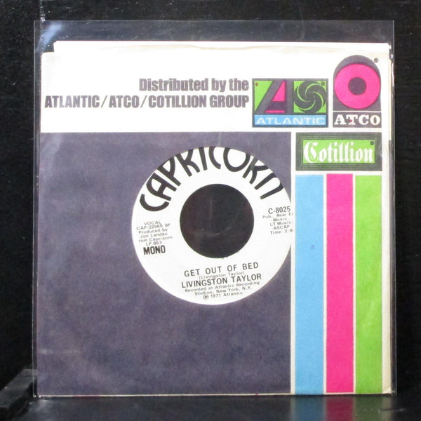 Livingston Taylor - Get Out Of Bed 7" VG+ Promo Vinyl 45 Capricorn C-8025 USA - Shuga Records