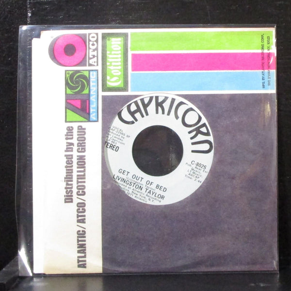 Livingston Taylor - Get Out Of Bed 7" VG+ Promo Vinyl 45 Capricorn C-8025 USA - Shuga Records