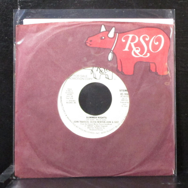 John Travolta, Olivia Newton-John - Summer Nights 7" Mint- Promo Vinyl 45 RS 906 - Shuga Records