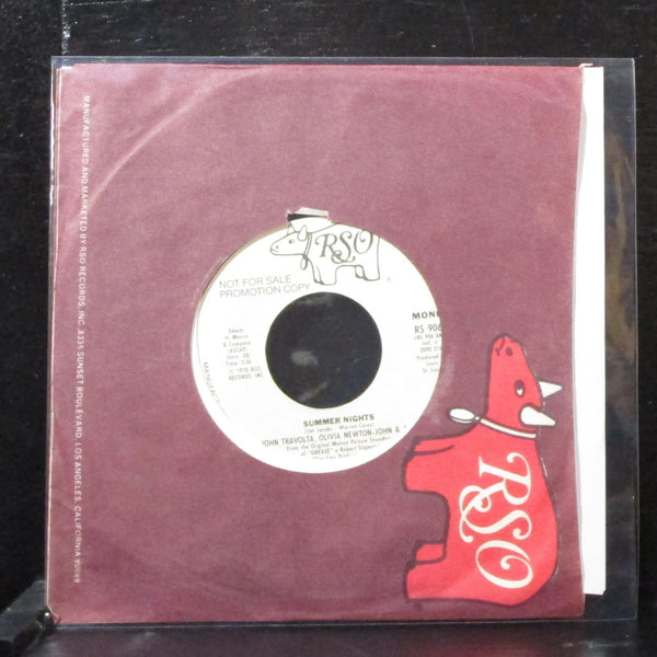 John Travolta, Olivia Newton-John - Summer Nights 7" Mint- Promo Vinyl 45 RS 906 - Shuga Records