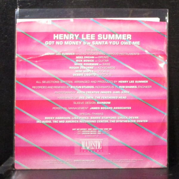 Henry Lee Summer - Got No Money 7" Mint- Vinyl 45 Majestic MRS-1016 USA 1985 - Shuga Records