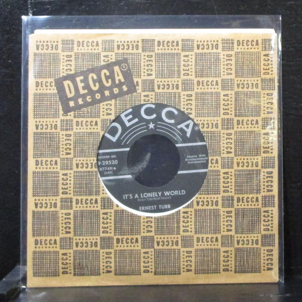 Ernest Tubb - It's A Lonely World 7" VG+ Vinyl 45 Decca  9-29520 USA 1955 - Shuga Records