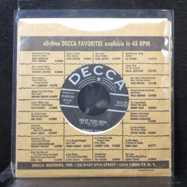 Ernest Tubb - It's A Lonely World 7" VG+ Vinyl 45 Decca  9-29520 USA 1955 - Shuga Records