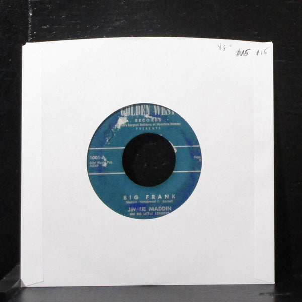 Jimmy Maddin - Big Frank / Danke Schoen 7" VG- Vinyl 45 Golden West 1001 USA - Shuga Records
