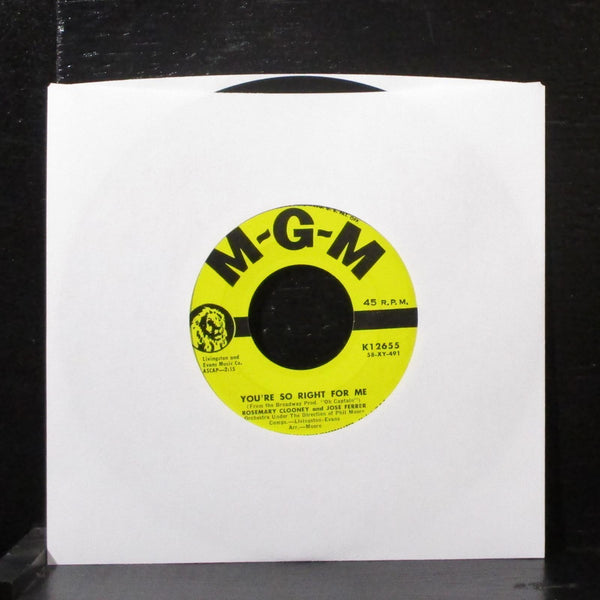 Rosemary Clooney & Jose Ferrer - Hey, Madame 7" VG+ Vinyl 45 MGM K12655 USA - Shuga Records