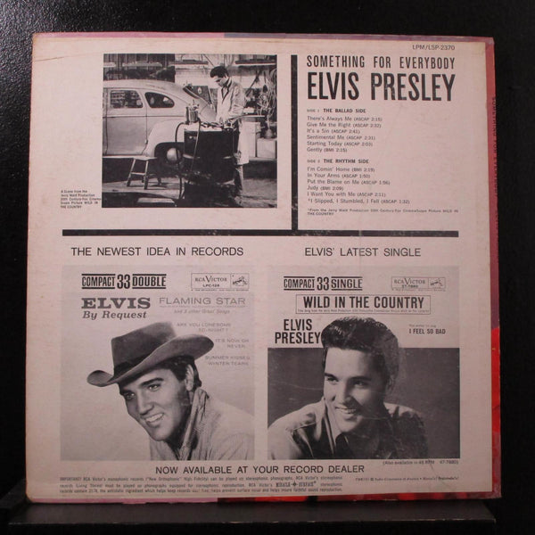 Elvis Presley - Something For Everybody - VG LP Record 1964 RCA USA Rockaway Mono Original Vinyl - Rock & Roll - Shuga Records