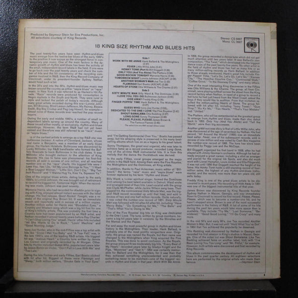 Various - 18 King Size Rhythm And Blues Hits LP VG+ CS 9467 Red 2i 360 Sound - Shuga Records