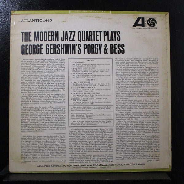 Modern Jazz Quartet - George Gershwin's Porgy & Bess LP VG+ 1440 Red / Purple - Shuga Records