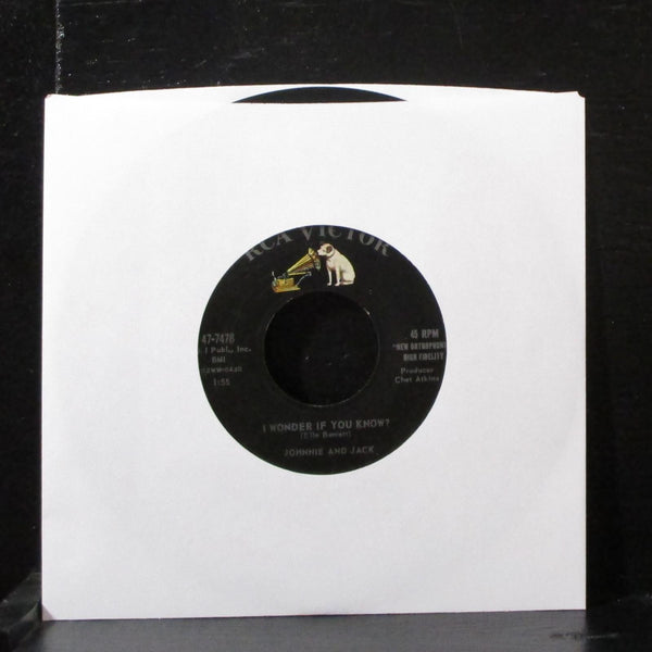 Johnnie & Jack - What Do You Know About Heartaches? 7" VG+ Vinyl 45 RCA 47-7478 - Shuga Records