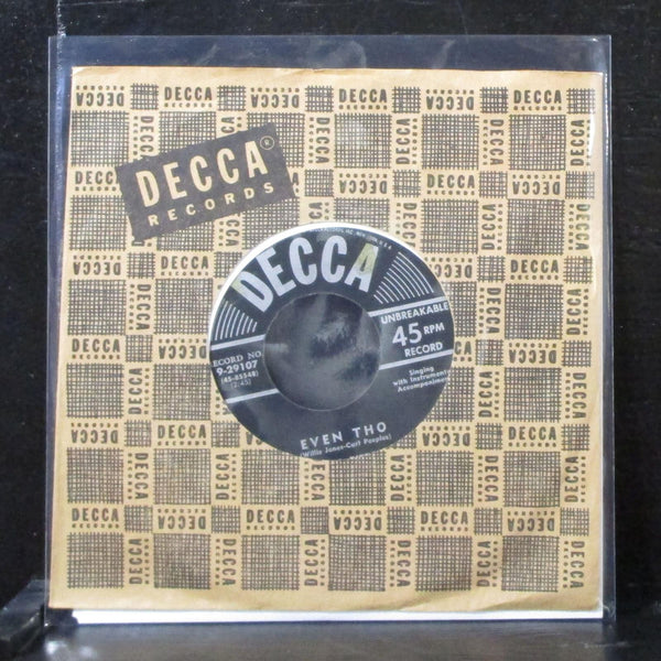 Webb Pierce - Even Tho / Sparkling Brown Eyes 7" VG+ Vinyl 45 Decca 9-29107 USA - Shuga Records