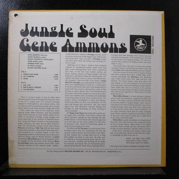 Gene Ammons - Jungle Soul LP VG+ PRST 7552 Van Gelder 1968 Vinyl Record - Shuga Records