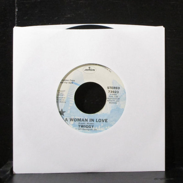 Twiggy - A Woman In Love 7" VG+ Promo Vinyl 45 Mercury 73923 USA 1977 - Shuga Records