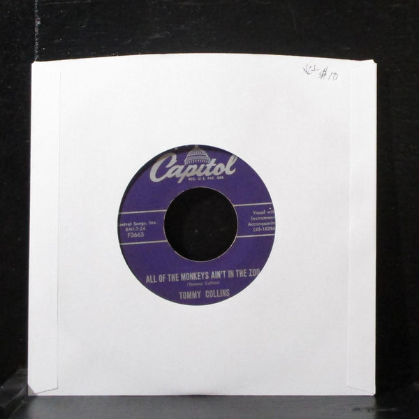 Tommy Collins - All Of The Monkeys Ain't In The Zoo 7" VG+ Vinyl 45 F3665 USA - Shuga Records