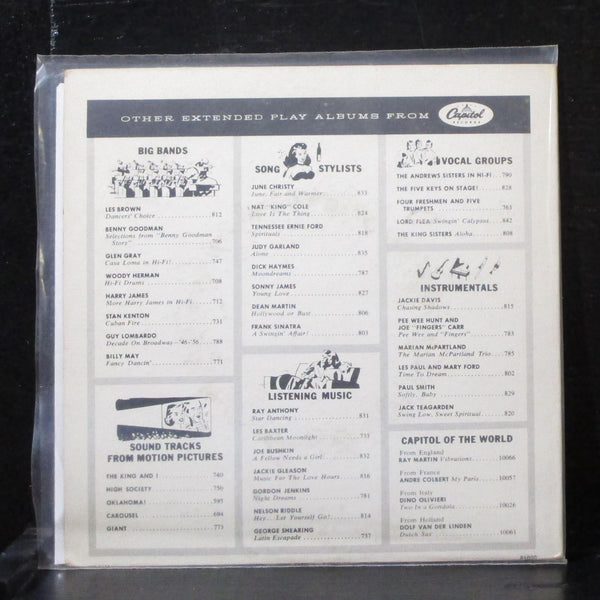 Nat King Cole - Moods In Song EP 7" Mint- Vinyl 45 Capitol EAP 1-633 USA 1955 - Shuga Records