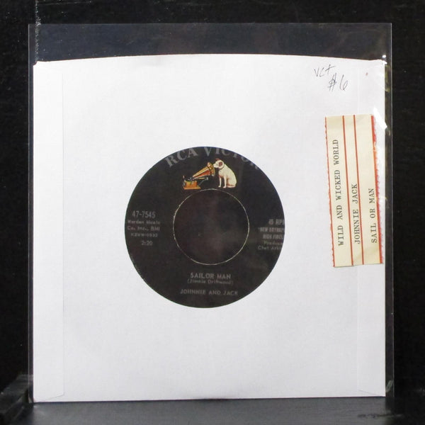 Johnnie & Jack - Sailor Man / Wild And Wicked World  7" VG+ Vinyl 45 RCA 47-7545 - Shuga Records
