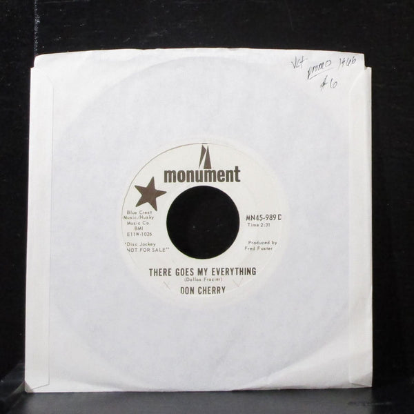Don Cherry - There Goes My Everything 7" VG+ Promo Vinyl 45 Monument MN45-989 DJ - Shuga Records