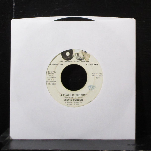 Stevie Wonder - A Place In The Sun 7" VG Promo Vinyl 45 Tamla T-54139DJ USA 1966 - Shuga Records