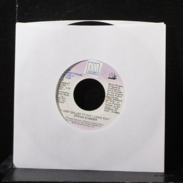 Stevie Wonder - I Just Called To Say I Love You 7" VG+ Promo Vinyl 45 1745 MF - Shuga Records