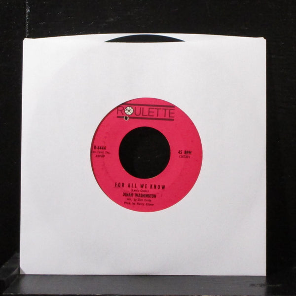 Dinah Washington - I Wouldn't Know (What To Do) 7" VG+ Vinyl 45 Roulette R-4444 - Shuga Records