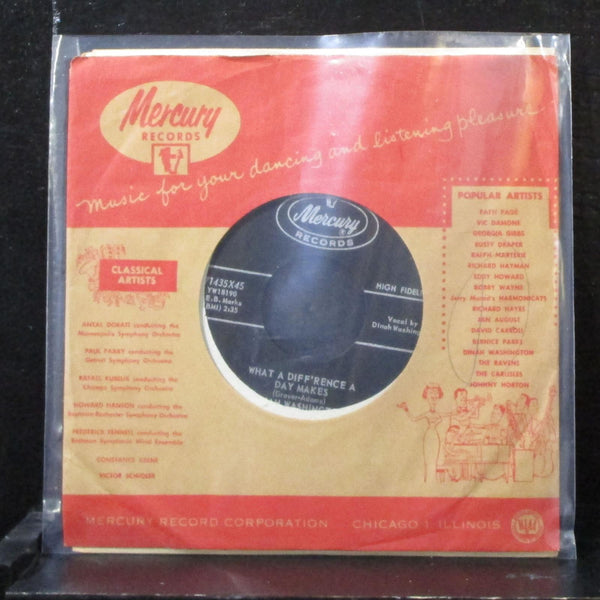 Dinah Washington - What A Diff'rence A Day Makes 7" VG+ Vinyl 45 71435X45 USA - Shuga Records