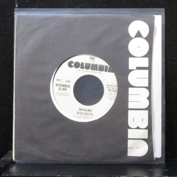 Wham! - Bad Boys 7" Mint- Promo Vinyl 45 Columbia 38-03932 USA 1983 - Shuga Records