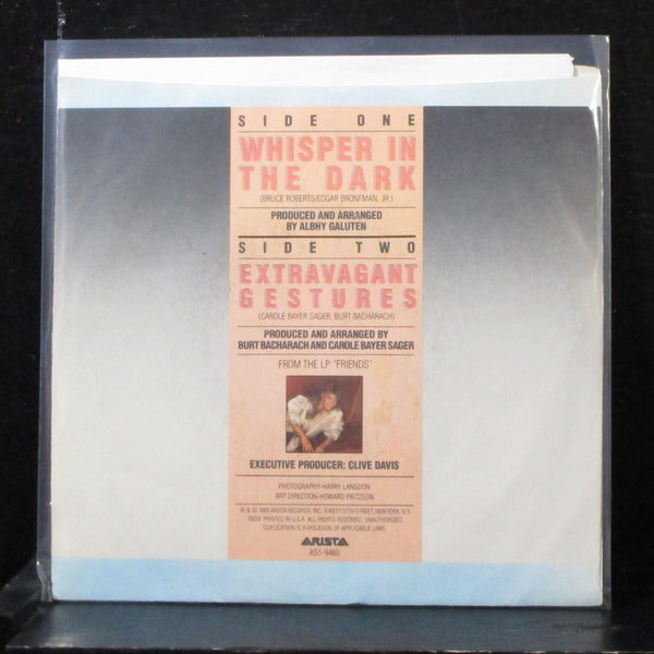 Dionne Warwick - Whisper In The Dark 7" Mint- Promo Vinyl 45 Arista AS1-9460 USA - Shuga Records