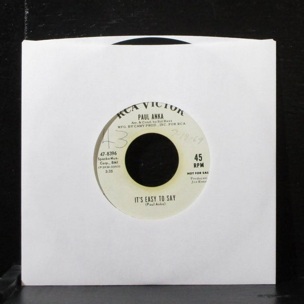 Paul Anka - In My Imagination 7" VG+ Promo Vinyl 45 RCA 47-8396 USA 1965 - Shuga Records