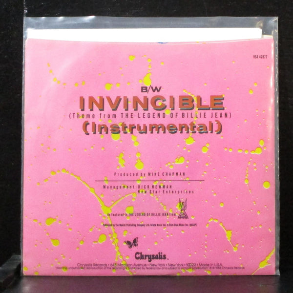 Pat Benatar - Invincible 7" Mint- Vinyl 45 Chrysalis VS4 42877 USA 1985 - Shuga Records