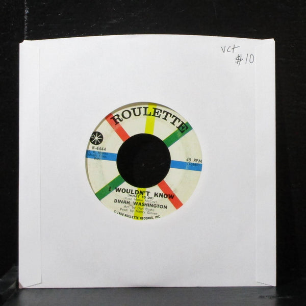 Dinah Washington - I Wouldn't Know 7" VG+ Vinyl 45 Roulette R-4444 USA 1962 - Shuga Records