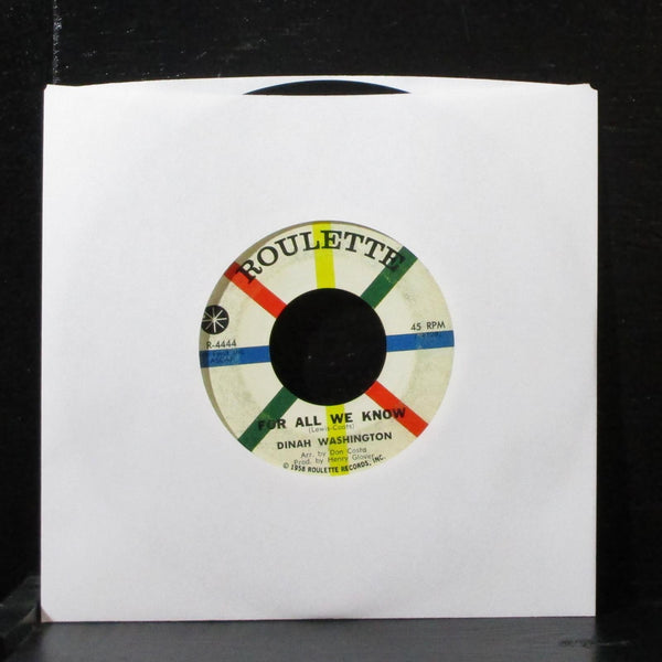 Dinah Washington - I Wouldn't Know 7" VG+ Vinyl 45 Roulette R-4444 USA 1962 - Shuga Records