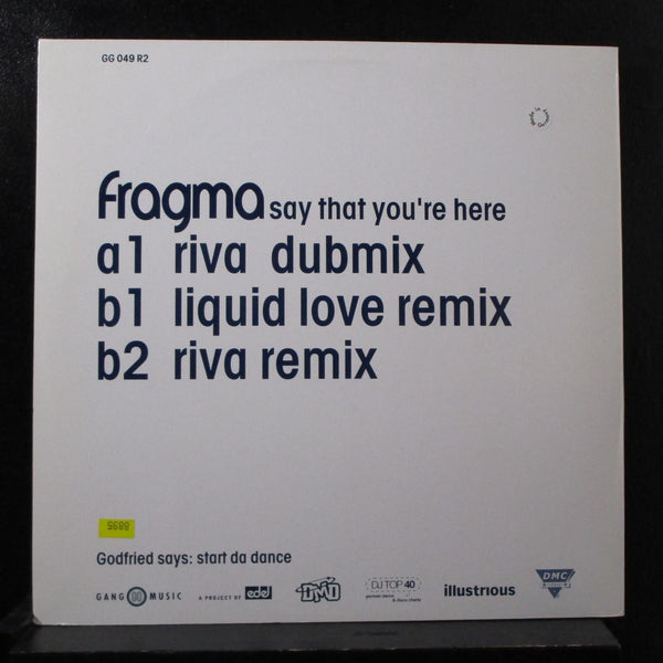 Fragma - Say That You're Here (Remixes 2) 12" Mint- GG 049 R2 Germany 2001 Vinyl - Shuga Records