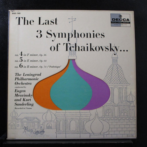 Tchaikovsky, Mravinsky, Sanderling - Symphonie 4, 5 & 6 - 3LP Mint- DXE 142 Mono - Shuga Records
