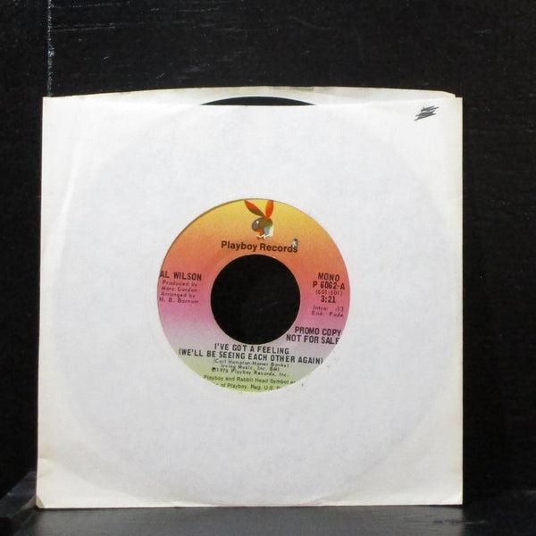 Al Wilson - I've Got A Feeling 7" VG+ Promo Vinyl 45 Playboy P 6062 USA 1976 - Shuga Records