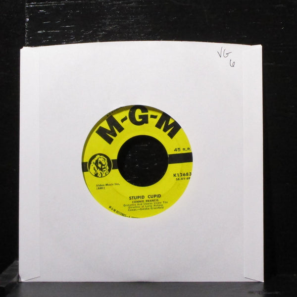 Connie Francis - Stupid Cupid / Carolina Moon 7" VG Vinyl 45 MGM K12683 USA 1958 - Shuga Records