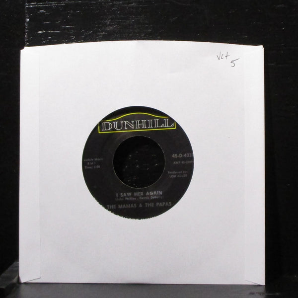 The Mamas & The Papas - I Saw her Again 7" VG+ Vinyl 45 Dunhill 45-D-4031 USA - Shuga Records