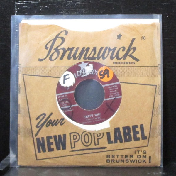 Jackie Wilson - That's Why / Love Is All 7" VG Vinyl 45 Brunswick 9-55121 USA - Shuga Records