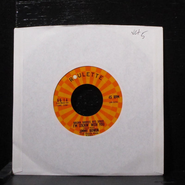 Jimmy Bowen - I'm Stickin' With You 7" VG+ Vinyl 45 Roulette GG 14 USA - Shuga Records