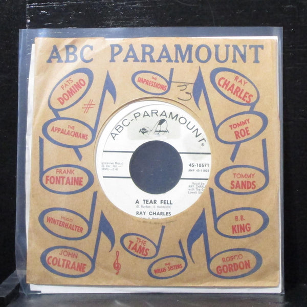 Ray Charles - No One To Cry To / A Tear Fell 7" VG+ Promo Vinyl 45-10571 USA - Shuga Records