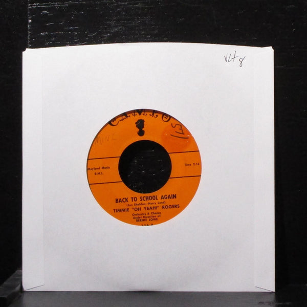 Timmie "Oh Yeah!" Rogers - Back To School Again 7" VG+ Vinyl 45 Cameo 116 USA - Shuga Records