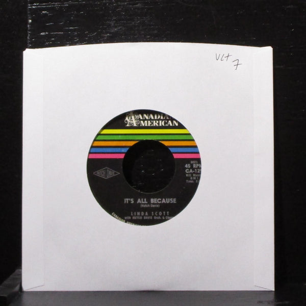Linda Scott - I Don't Know Why / It's All Because 7" VG+ Vinyl 45 CA-129 USA - Shuga Records
