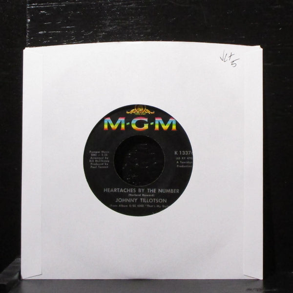 Johnny Tillotson - Heartaches By The Number 7" VG+ Vinyl 45 MGM K 13376 USA 1965 - Shuga Records
