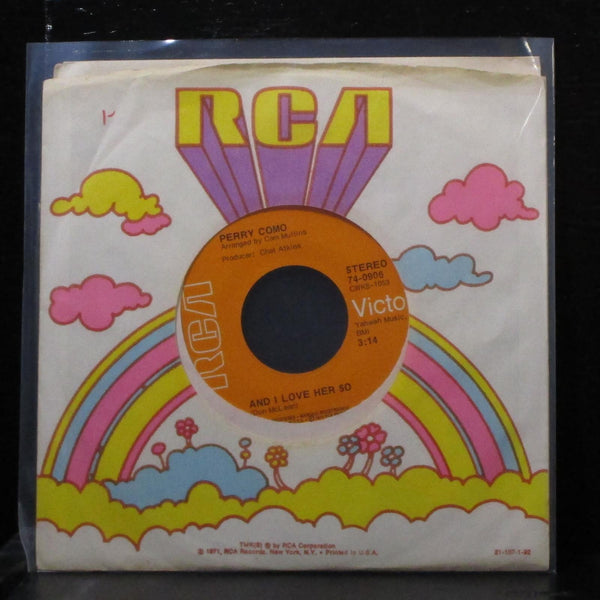 Perry Como - And I Love Her So 7" Mint- Vinyl 45 RCA 74-0906 USA 1973 - Shuga Records
