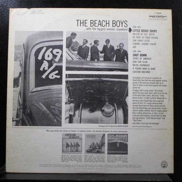 The Beach Boys - Little Deuce Coupe LP VG+ T-1998 Mono Rainbow Labels 1963 Vinyl - Shuga Records