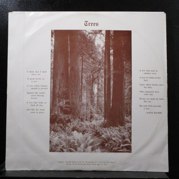Harold Peterson, Pauline Gleason - Trees / I Heard A Forest Praying 12" 78 VG+ - Shuga Records