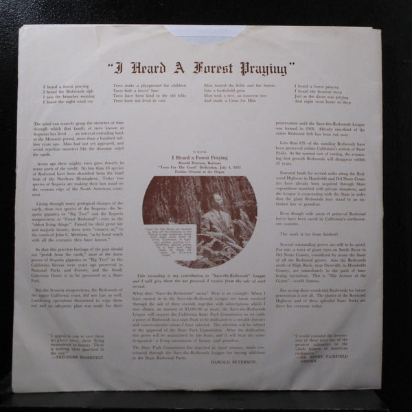 Harold Peterson, Pauline Gleason - Trees / I Heard A Forest Praying 12" 78 VG+ - Shuga Records