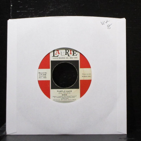 Dion - Purple Haze / The Dolphins 7" VG+ Vinyl 45 Laurie LR-3478 USA 1969 - Shuga Records