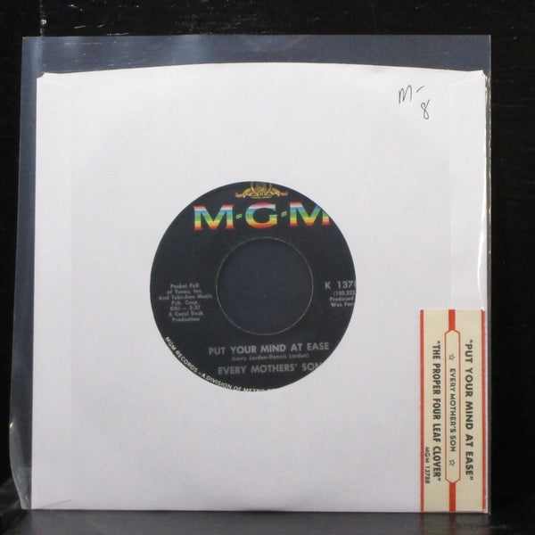 Every Mother's Son - Put Your Mind At Ease 7" Mint- Vinyl 45 MGM K 13788 USA - Shuga Records